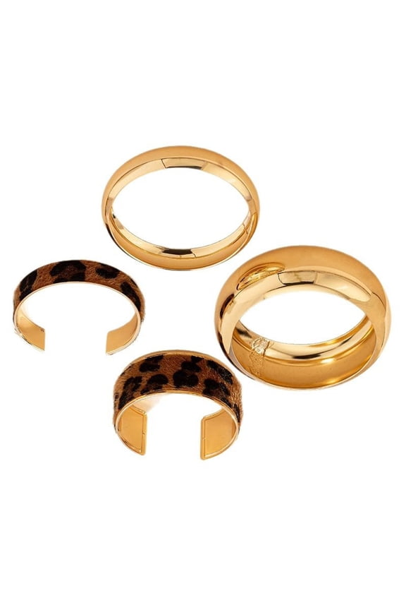 Pack of 4 Vintage Style Leopard Print Bracelet for Fashion Women