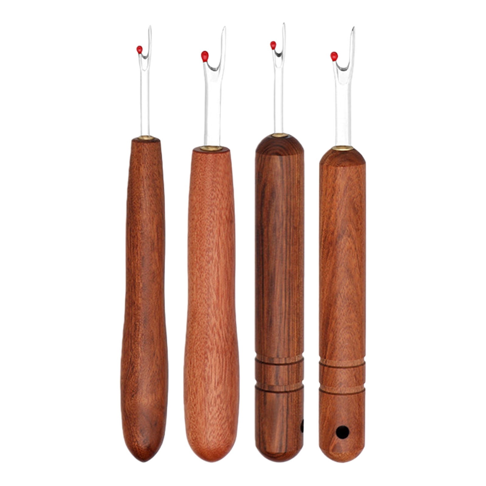Seam Ripper Handle Pack of 4 Wooden Handle Seam Rippers for Ergonomic Thread Removal and ...