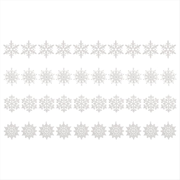 Pack of 40 Glitter Snowflake Christmas Ornaments Xmas Tree Hanging Decoration Atmosphere Charm Home Decor Gifts,40 x Christmas Snowflakes