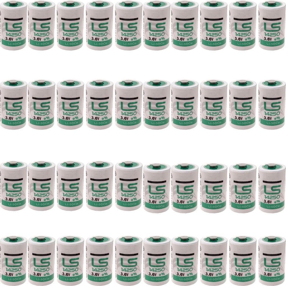 (Pack of 40) LS14250 3.6V 1/2 AA Lithium Battery Replace for SAFT LS 14250 LS14250 Battery, LS14250 Battery by SAFT, 1200mah