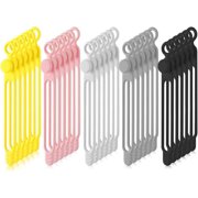 Pack of 40 , Reusable, Holder, , Adjustable , Multi- Cable Organiser (5 Colours)