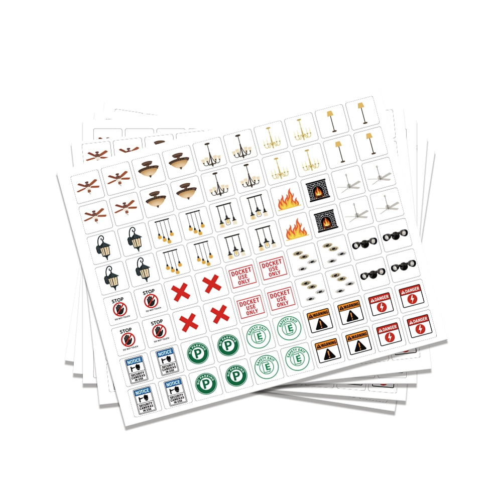 Pack of 400 Light Switch Sticker Labels 21 Designs Transparent Switch ...