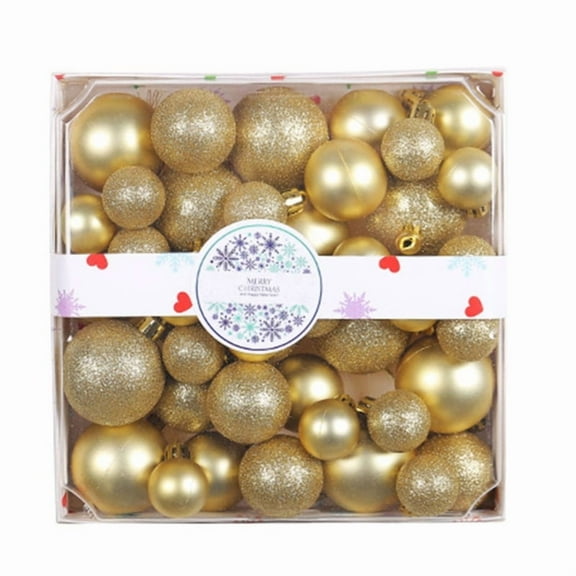 Pack of 44pcs Shatterproof Christmas Ball Durable Plastic Tree Hanging Ornament Decors Set for Holiday Party Decorations