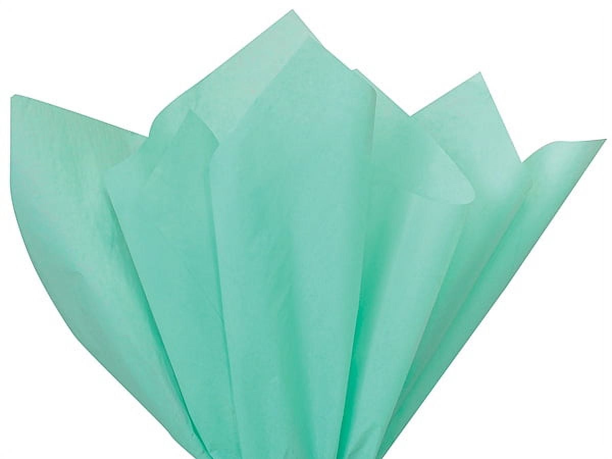 Pack of 480, Solid Aqua Tissue Paper 15 x 20" Sheet Ream Made From 100% Post Industrial Recycled Fibers