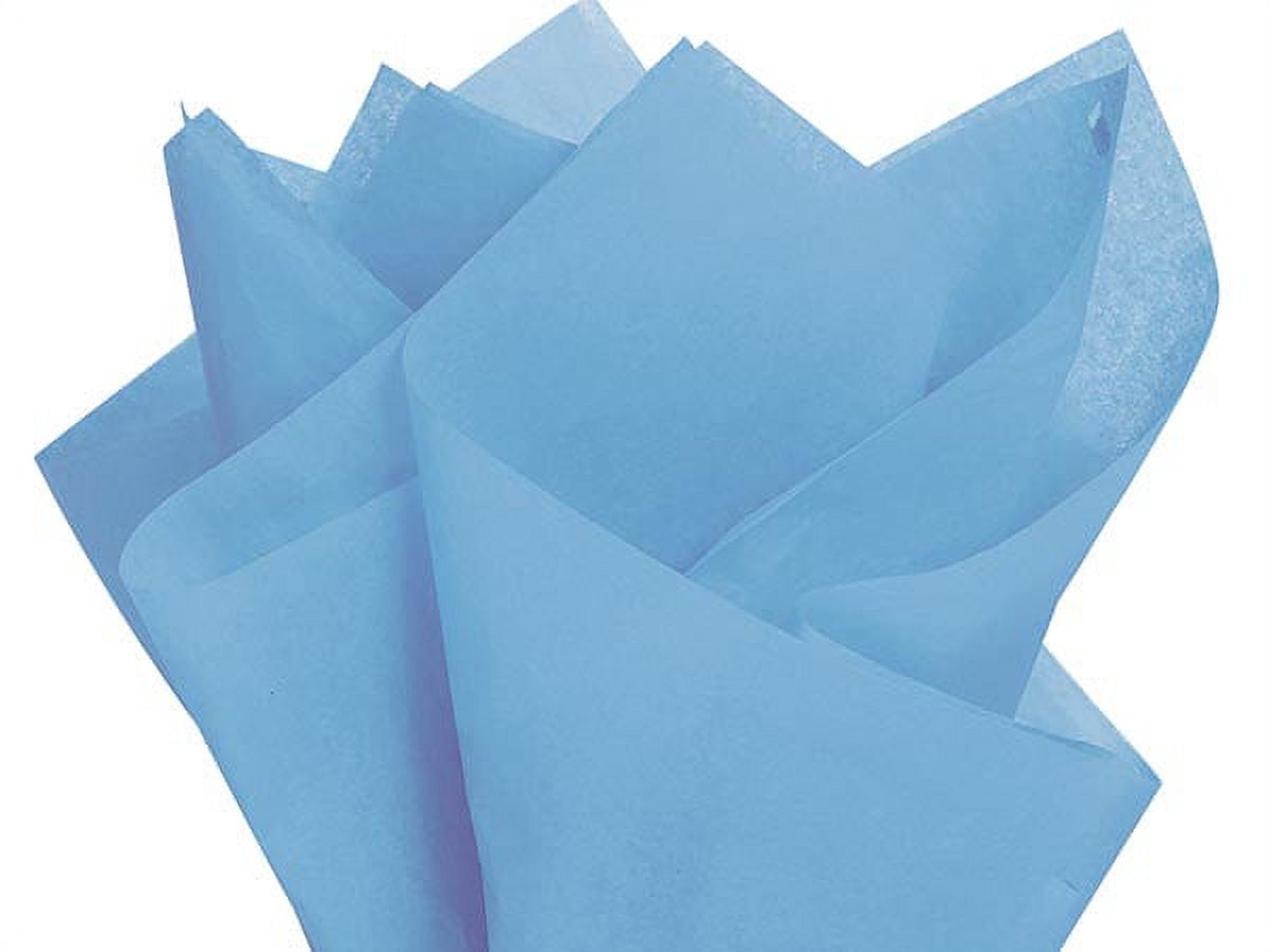 Pack of 480, Solid Cerulean Tissue Paper 20 x 30" Sheet Flat Ream Made From 100% Post Industrial Recycled Fibers, Made in USA