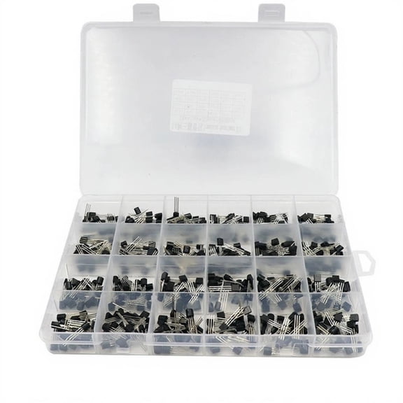 Pack of 480 Transistors Collection for and Professional Use Accompanied by Storage Box for Organized Electronics Work