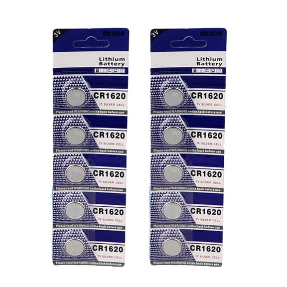 Pack of 5/10 CR1620 Button Cell Battery Coin Cell Battery for Watches Remote Key Long Powers Stable Voltages Output