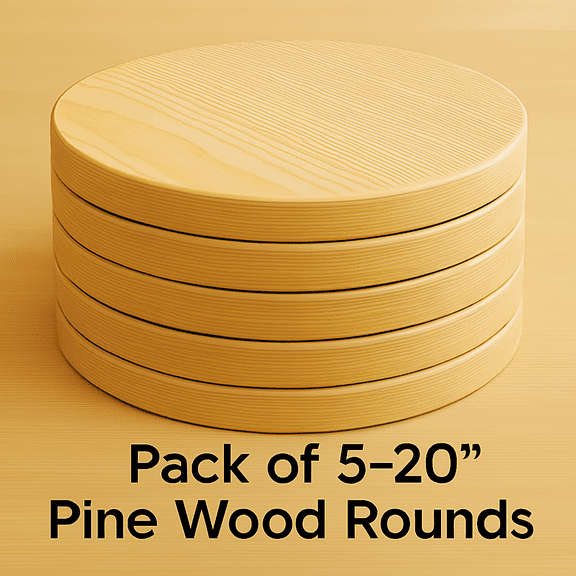 Pack of 5-20 inch wood round, wood slices 20 inch diameter, wood circles 20 inch, wood rounds for crafts 20 inch