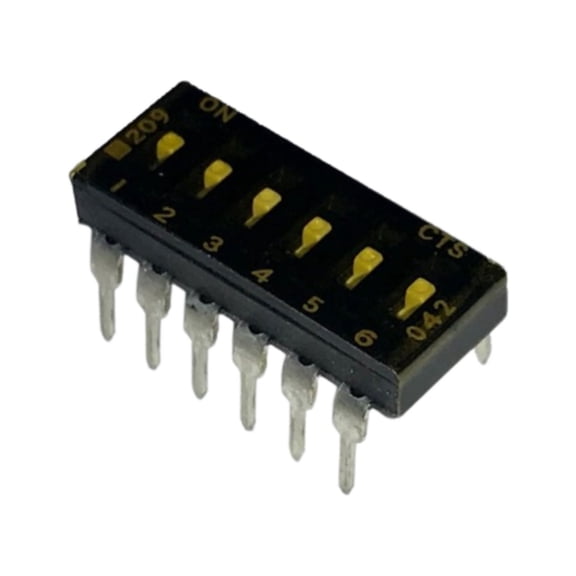 Pack of 5 209-6LPST Dip Switch SPST 6 Position Through Hole Slide (Standard) Actuator 100mA 20VDC