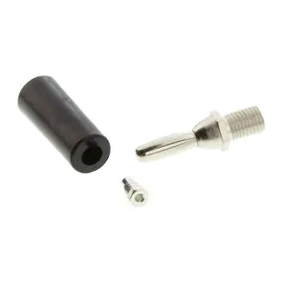 Pack of 5 212-103 Banana Test Connector, Plug, Cable Mount, 15 A, 1 kV, Nickel Plated Contacts, Black