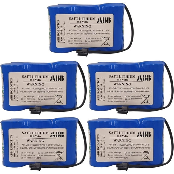 (Pack of 5) 3HAC16831-1 17Ah 10.8V 3HAC13150-1 Battery for ABB Robot Controller SMB CPU Server Lithium Battery