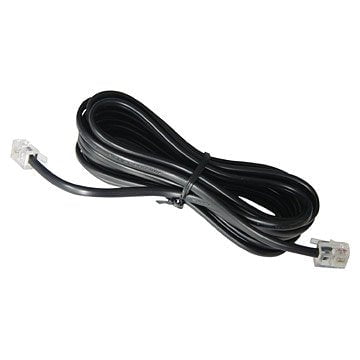 (Pack of 5) - 50ft Black Phone Line Cord RJ11 Cable
