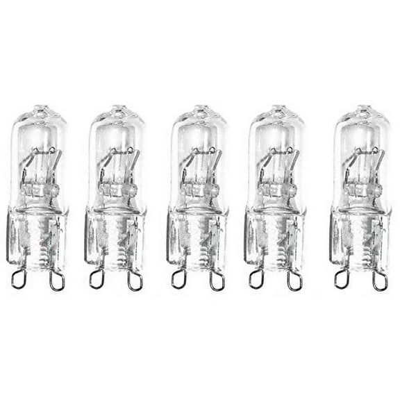 (Pack of 5) 75W G9 75 Watt Clear T4 Halogen Line Voltage G9 Bulb 75Watt