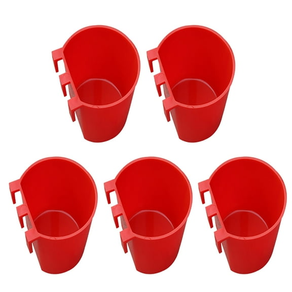 Pack of 5 Poultry Feeders Plastic Cups for Birds and Chickens Large Capacity Bird Watering Bowls Plastic Feeders