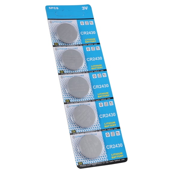 Pack of 5 CR2430 Lithium Coin Cell Batteries 3V for Remote Controls and Electronics