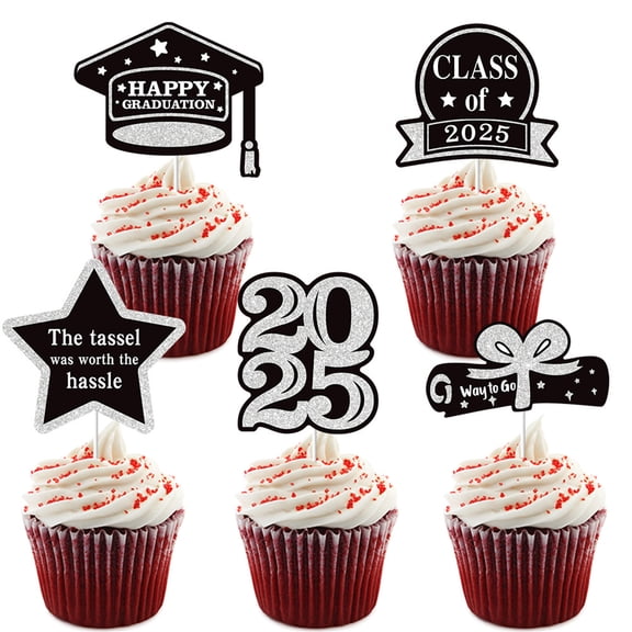 Pack of 5 Cake Toppers Set Cupcakes Toppers Graduation Safe Cake Pick Baking Accessories for Creative Party Decors