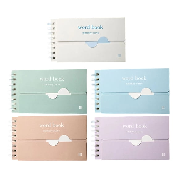 Pack of 5 Compacts Vocabulary Notebooks With Cover Flap For Efficient Language Learning