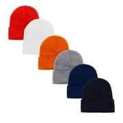Pack of 5 Cuffed Beanies Skullies for Men and Women (Mix)