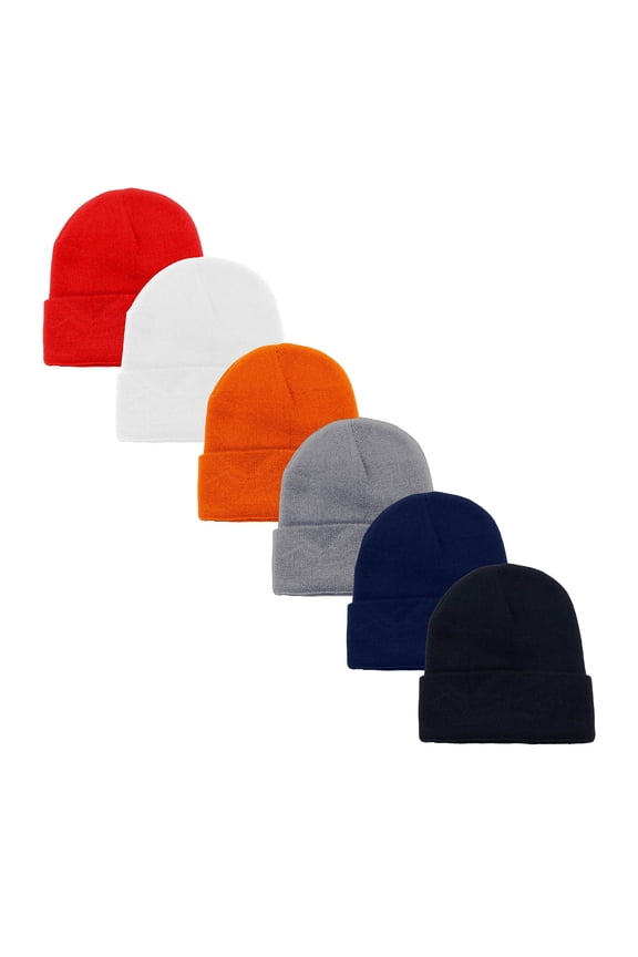 Pack of 5 Cuffed Beanies Skullies for Men and Women (Mix)