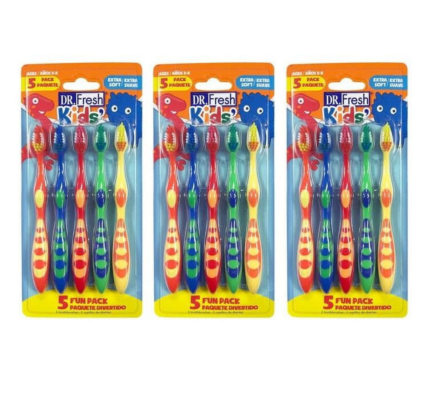 Pack of 5 Dr. Fresh Kids' Extra Soft Toothbrushes (3 packs)