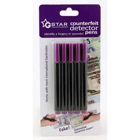 Pack of 5 G-Star Technology Counterfeit Detector Pen Marker Set