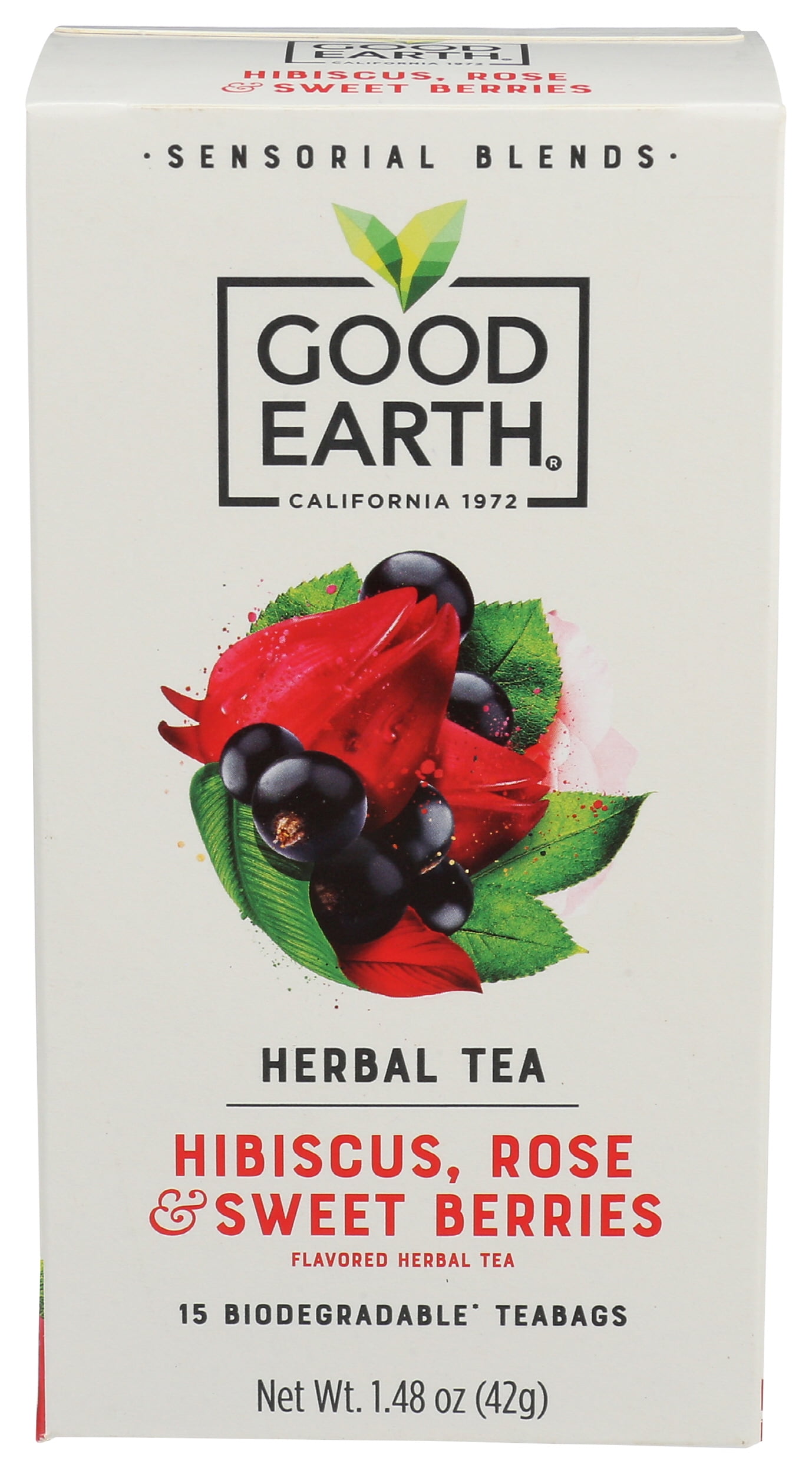 Pack of 5, Good Earth Hibiscus, Rose & Sweet Berries Tea, 1.48 oz​