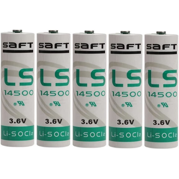 (Pack of 5) LS14500 Li-Battery 3.6V 2450mAh for SAFT LS14500 Battery Water Electricity Meter PLC Facility Equipment Spare Generic Battery