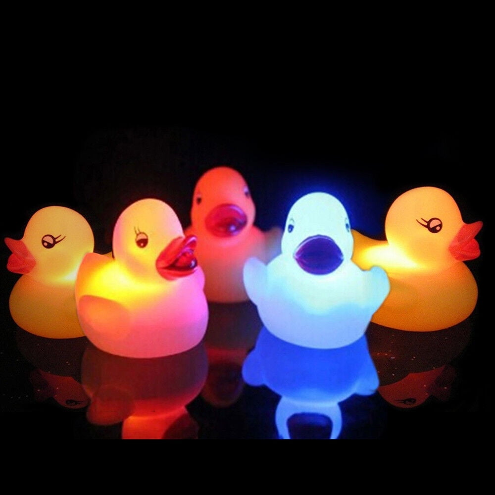 Pack of 5 LightUp Rubber Duckies Illuminating Color Changing Rubber