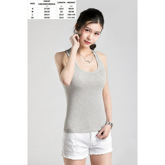 Pack of 5 Lightweight Basic Tank Undershirts Racerback Camisole Stretch Activewear for Women