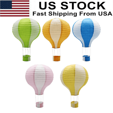 Pack of 5 Pieces Hanging Hot Air Balloon Paper Lanterns Set Party Decoration