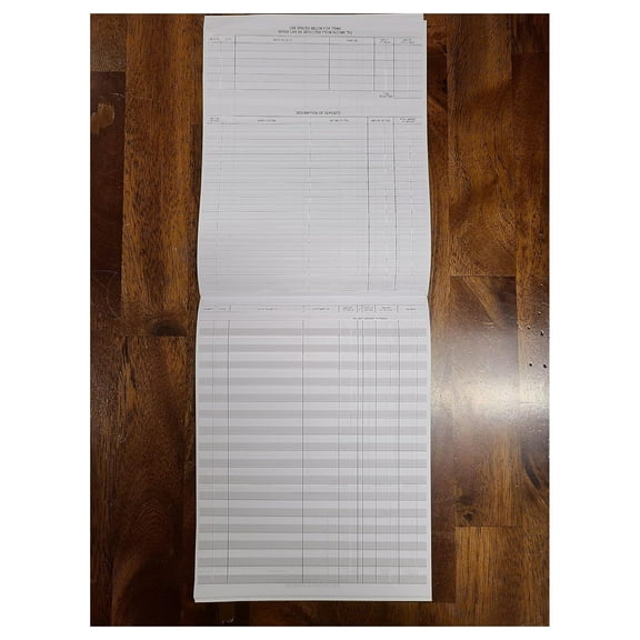 Pack of 5 Premium Check Registers for Deskbook Checks, Secretary Desk Register, Size: 6 3/8 x 8 1/4