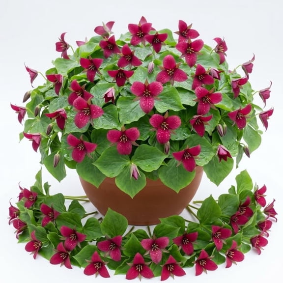 Pack of 5 Red Trillium Bulbs for Planting, Wood Lily Bulbs Trillium Erectum Flowers Tubers, Large Bulb, Partial Shades