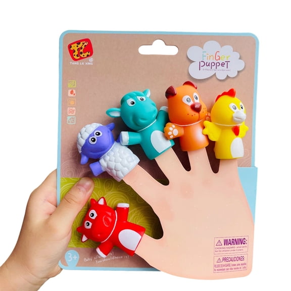 Pack of 5 Rubber Finger Puppets for Toddler Kids Adults Interactive Play Party Goodie Bag Fillers