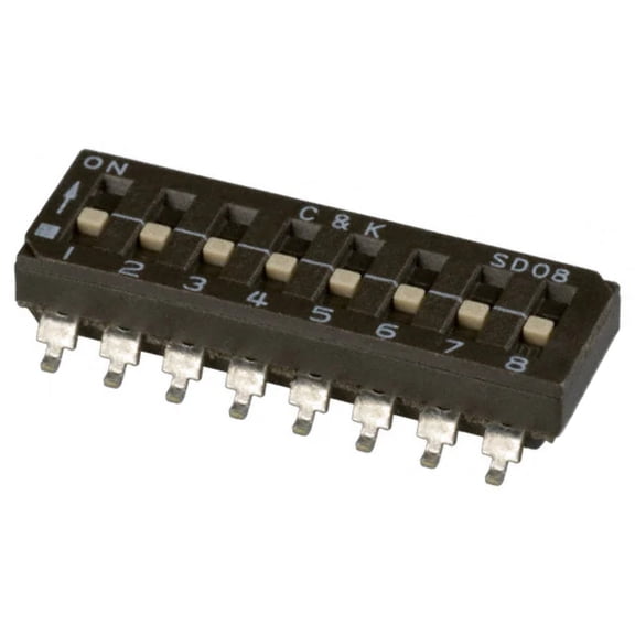 Pack of 5 SD08H0SBR Switch Slide Dip SPST 100ma 25v :Rohs, Cut Tape