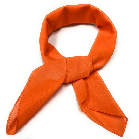 Pack of 5 Solid Neck Scarves 100% Cotton Square Head Scarf (Orange)