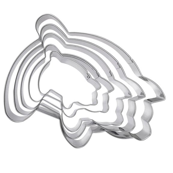 Pack of 5 Stainless Steel Conchae Cutter Grade Mexicans Bread Baking Molds Cookie Embossing Stamp for Household