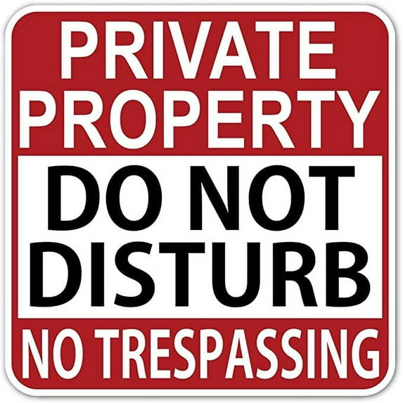 (Pack of 5 Stickers) Private Property DO NOT DISTURB No Trespassing Warning Sign Vinyl Decal Bumper Sticker 6” X 6”