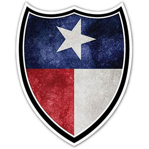 (Pack of 5 Stickers) Texas Texan Flag Lone Star Shield Vinyl Decal Bumper Sticker 4 X 5