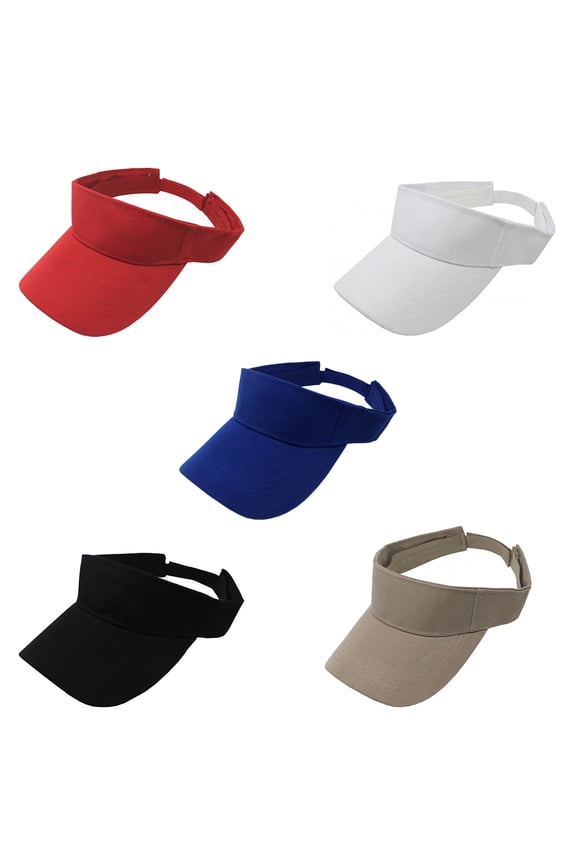 Pack of 5 Sun Visor Adjustable Cap Hat Athletic Wear (Mix)