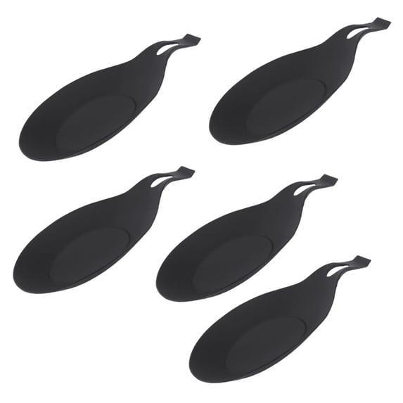 Pack of 5 TPE Spoon Rest Kitchen Utensils Holders Spatulas Rest Spoon Holders TPE Texture Suitable for Spoon Utensils