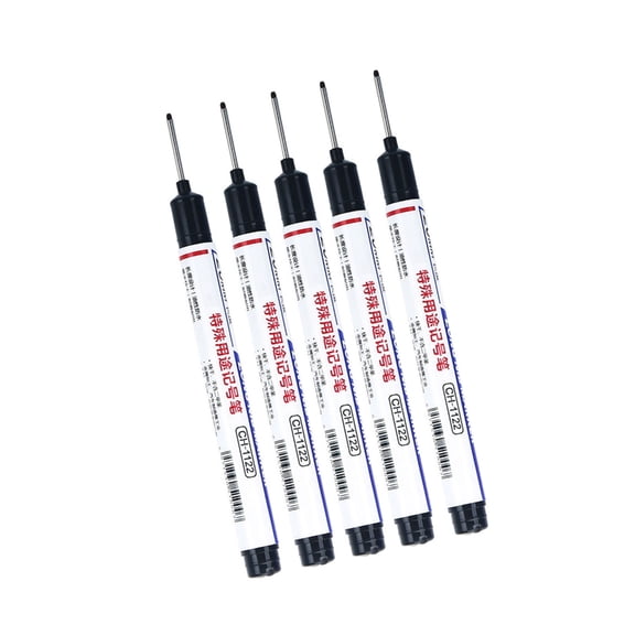 Pack of 5 Waterproof Industrial Markers Marking Pen with Quick Dry Ink for Hole Labeling on Concrete Plastic Materials