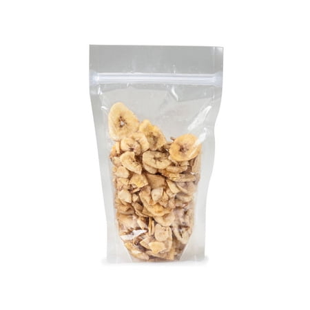 Pack of 50, 5 x 8 x 2.5" 2.5 Mil Clear Bags w/Stand Up Zipper Top for Easy Opening & Re-Closing