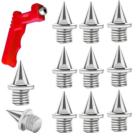 Pack of 50 6 mm Track Spikes with 1 Spike Key, Sturdy Cross-Country Spikes for Jumping, Running, Hiking, Plastic, Catwalk