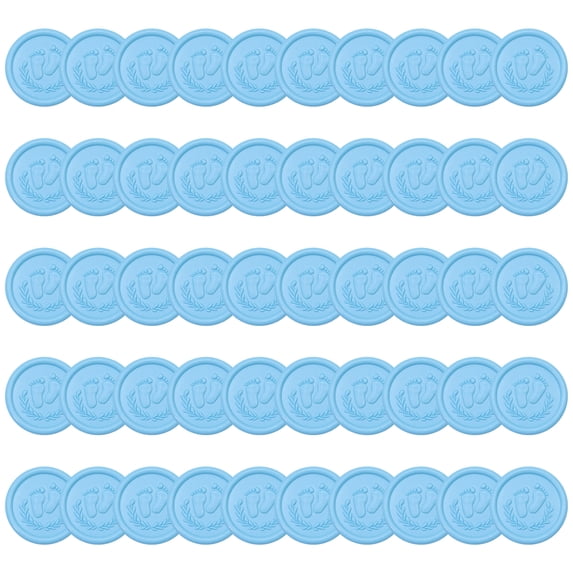 Pack of 50 Adhesive Baby Footprint Waxs Seal Sticker for Decorative ...