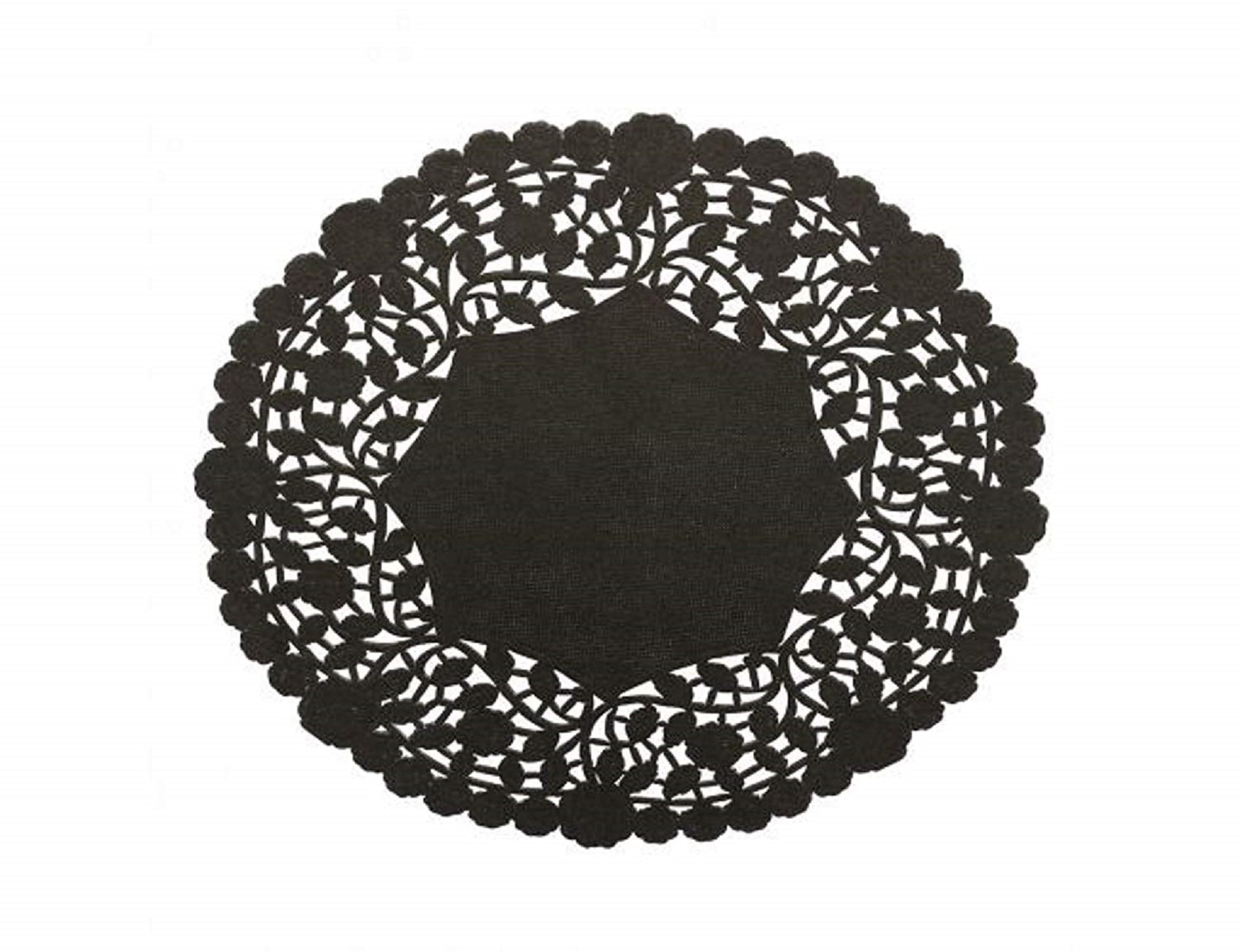 Pack of 50 Black Paper Lace 6" Doilies for Elegant and Sophisticated Table Decor - Made in Canada