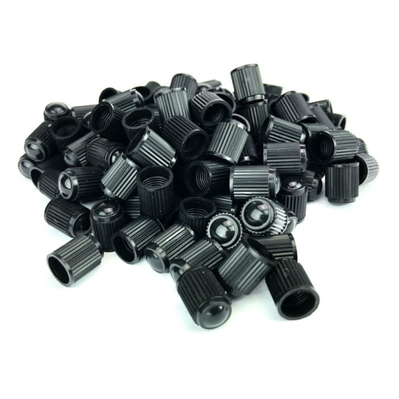 Pack of 50 Black Valve Stem Caps for Schrader Type Valve Stems on Automotive, Truck, Trailer, Bicycle and Other Applications by TYK Industries