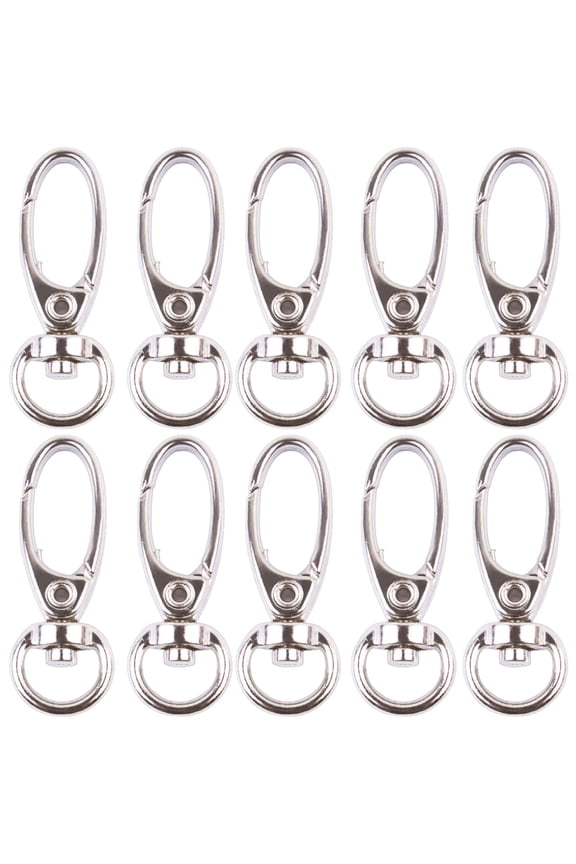 Pack of 50 D Swivel Trigger Clips Hooks Metal Key Ring Lobster Clasps