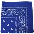 thumbnail image 1 of Pack of 50 Daily Basic Cotton 22 x 22 Paisley Printed Bandana (Royal Blue), 1 of 2