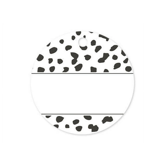 Pack of 50, Dalmatian Dots Round Printed Gift Tags, 3" Circle for Celebration, Party, Holiday, Birthday and Events, Made in USA