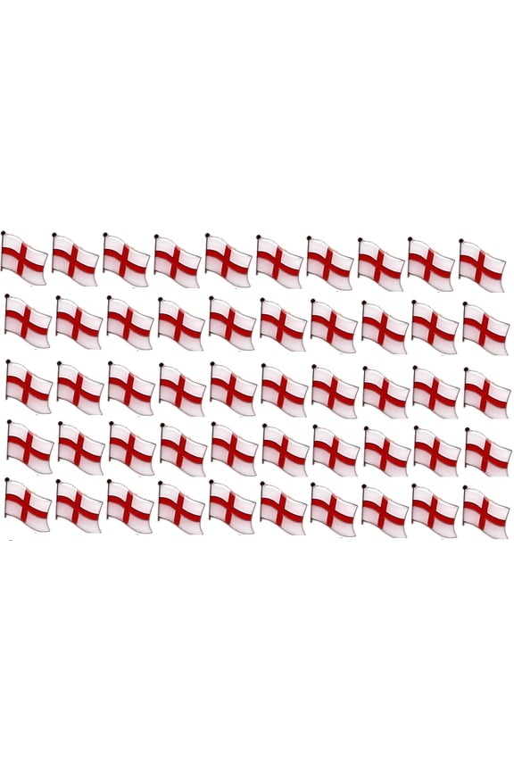 Pack of 50 England Flag Lapel Pins, English Pin Badge